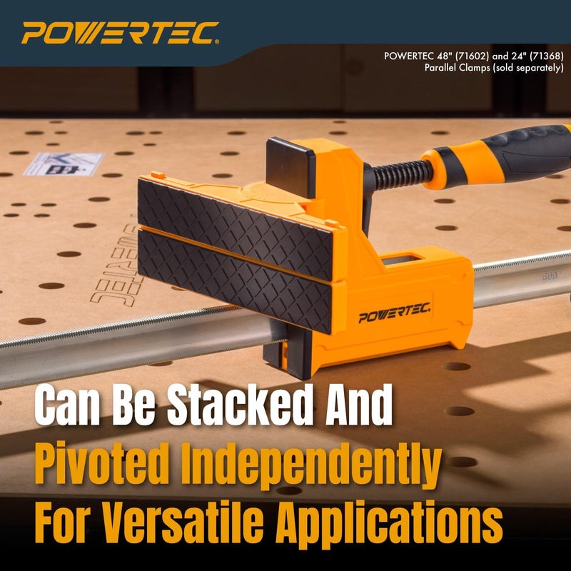 POWERTEC Swivel Jaws for Parallel Clamps, 2 Pack - Add-On Pivot Jaws for Irregular Shapes, Cabinet Door & Frame Gluing, Compatible with Most Standard Parallel Clamps (72156) - Image 5